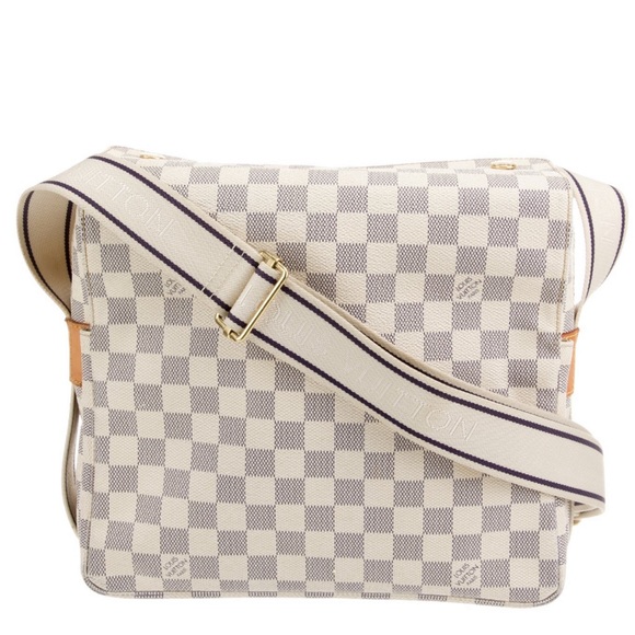 Auth Louis Vuitton LV Damier Azur Navaglio Messenger Bag Crossbody Satchel - Picture 2 of 10